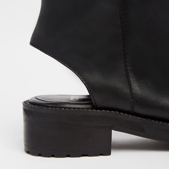 Arachnid Peep Toe Leather Ankle Boots - Picture 4 of 5